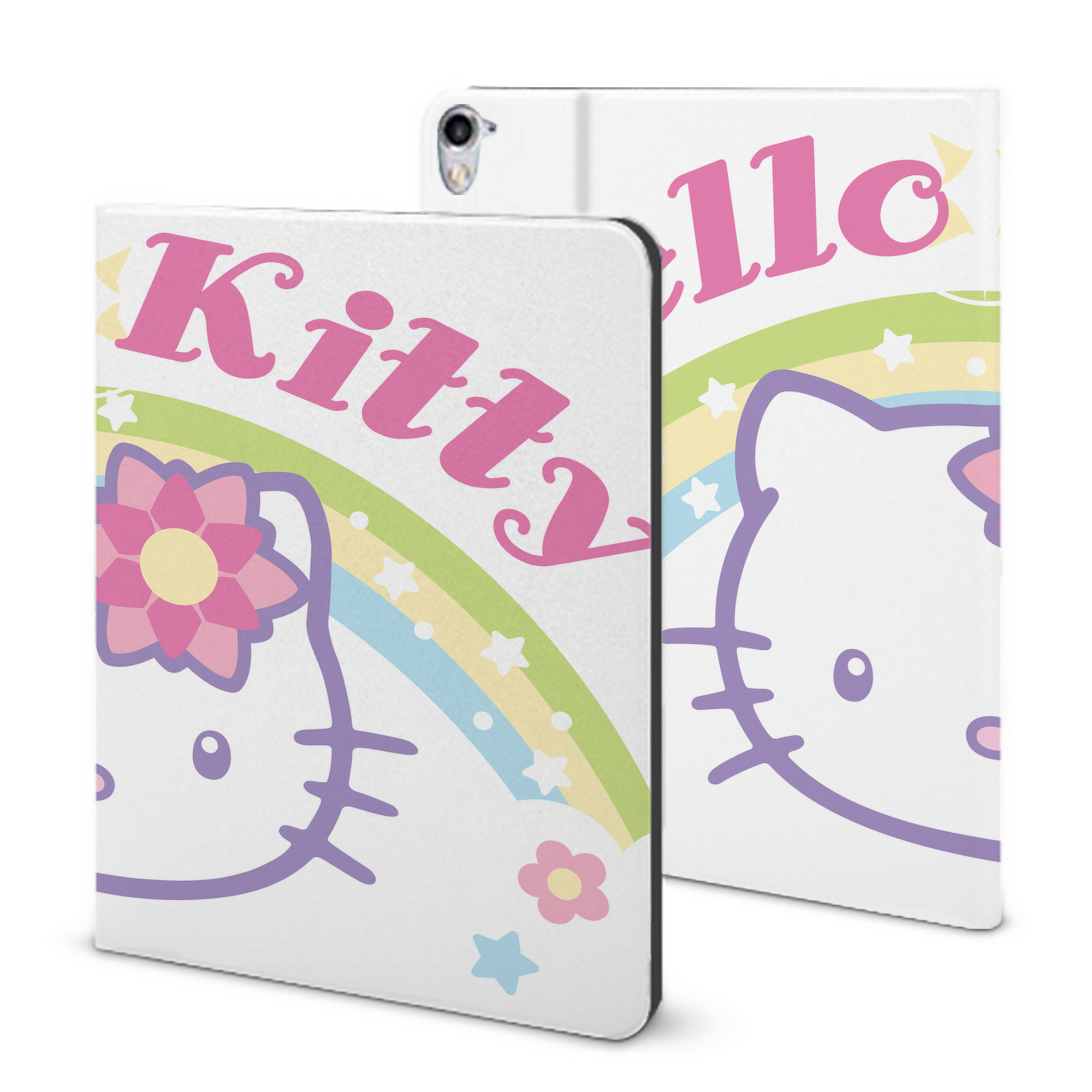 （画像用） Hello Kitty ハローキティ IPad ケース ブック型 PUレザー TPU 耐衝撃 軽量 薄型 ペン収納なし 全面保護 IPad 各モデル対応